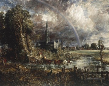 John Constable œuvres - Cathédrale de Salisbury des Meadows romantique John Constable